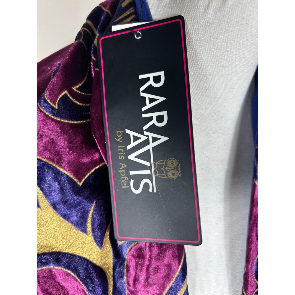 Rara Avis Velvet Piano Shawl Wrap Merllo Baroque Scroll Fringe Iris Apfel NEW - Picture 2 of 16